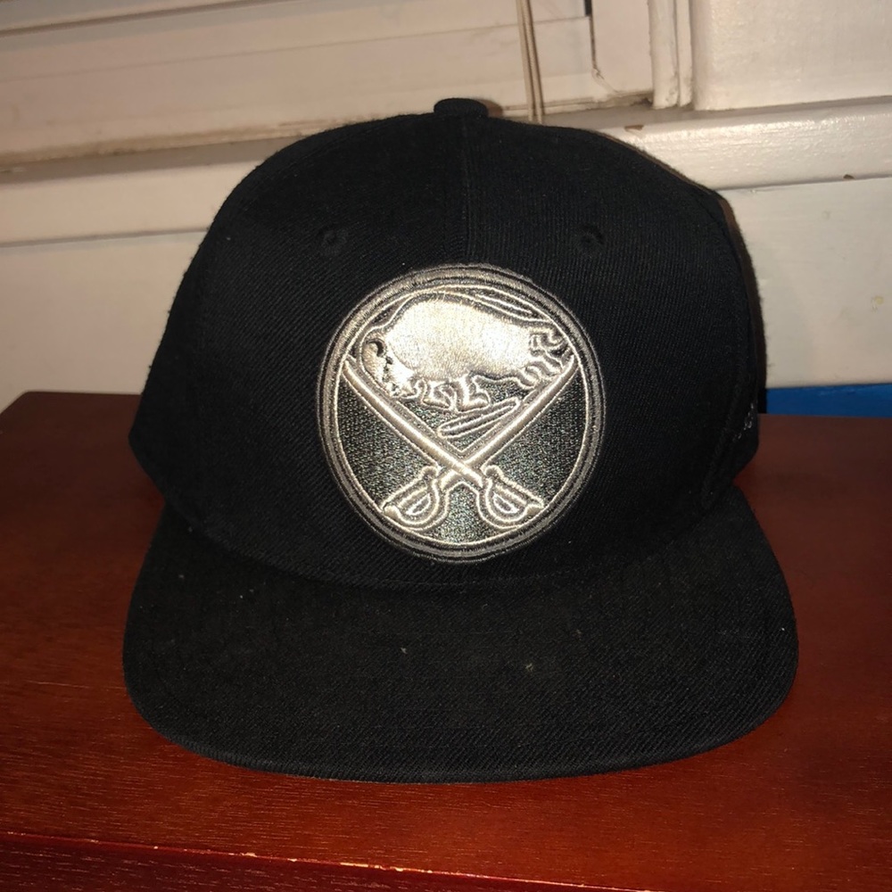 Black and Silver Reebok Sabers hat
